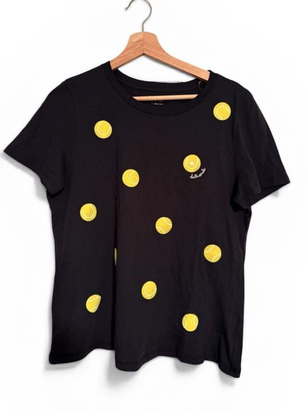 Kate Spade New York Tennis Ball Graphic T-Shirt in Black